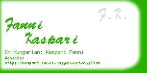 fanni kaspari business card